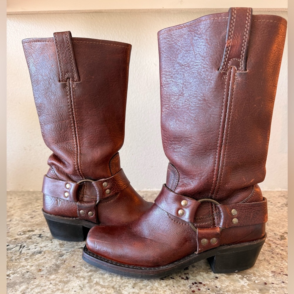 Frye Harness Boots | 51155 | Made in USA | Brown Leather | Women’s Size 6